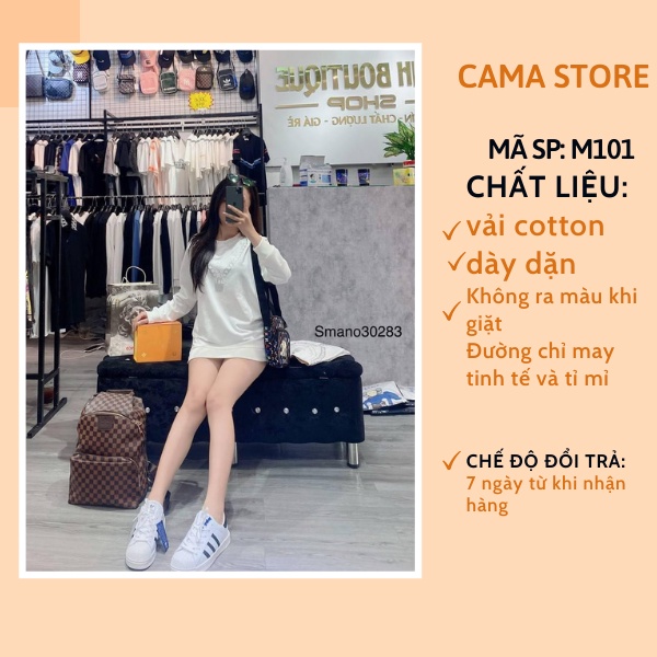 Áo thun unisex tay dài form rộng CaMa Store M101