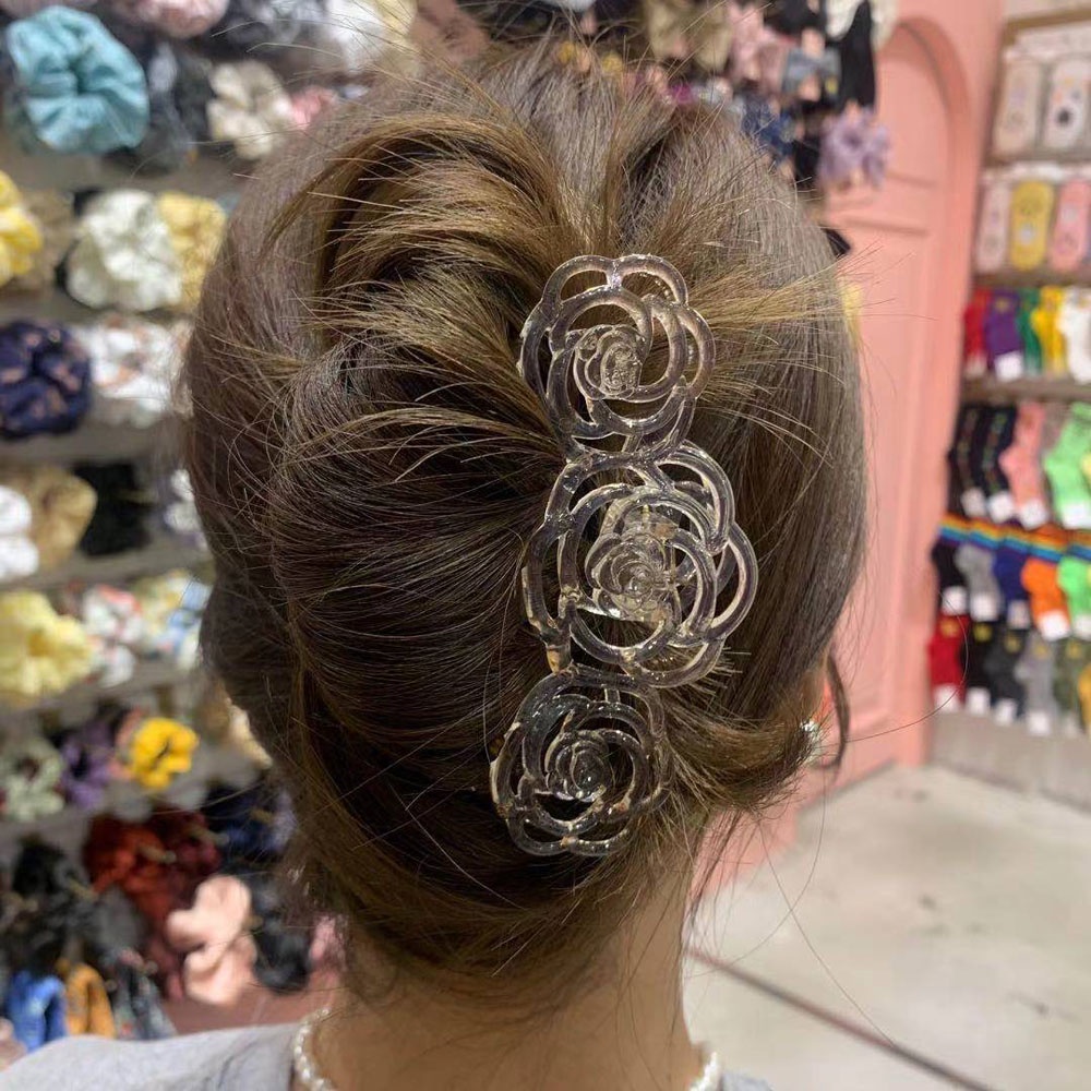 Kẹp Tóc Hình Bông Hoa Lớn Nhiều Màu Sang Trọng 2021 Cho Nữ