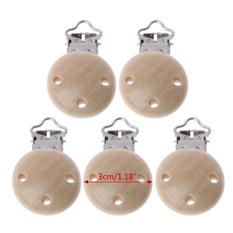 Set 5 kẹp gỗ giữ ti giả cho bé