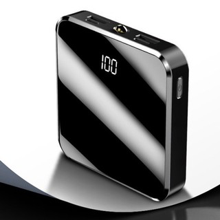 Pin Sạc Dự Phòng mini Siêu Mỏng Mặt Kính Nhỏ Gọn Power Bank 20000mAh Đèn Led Chữ Số 2 Cổng Đầu Ra USB