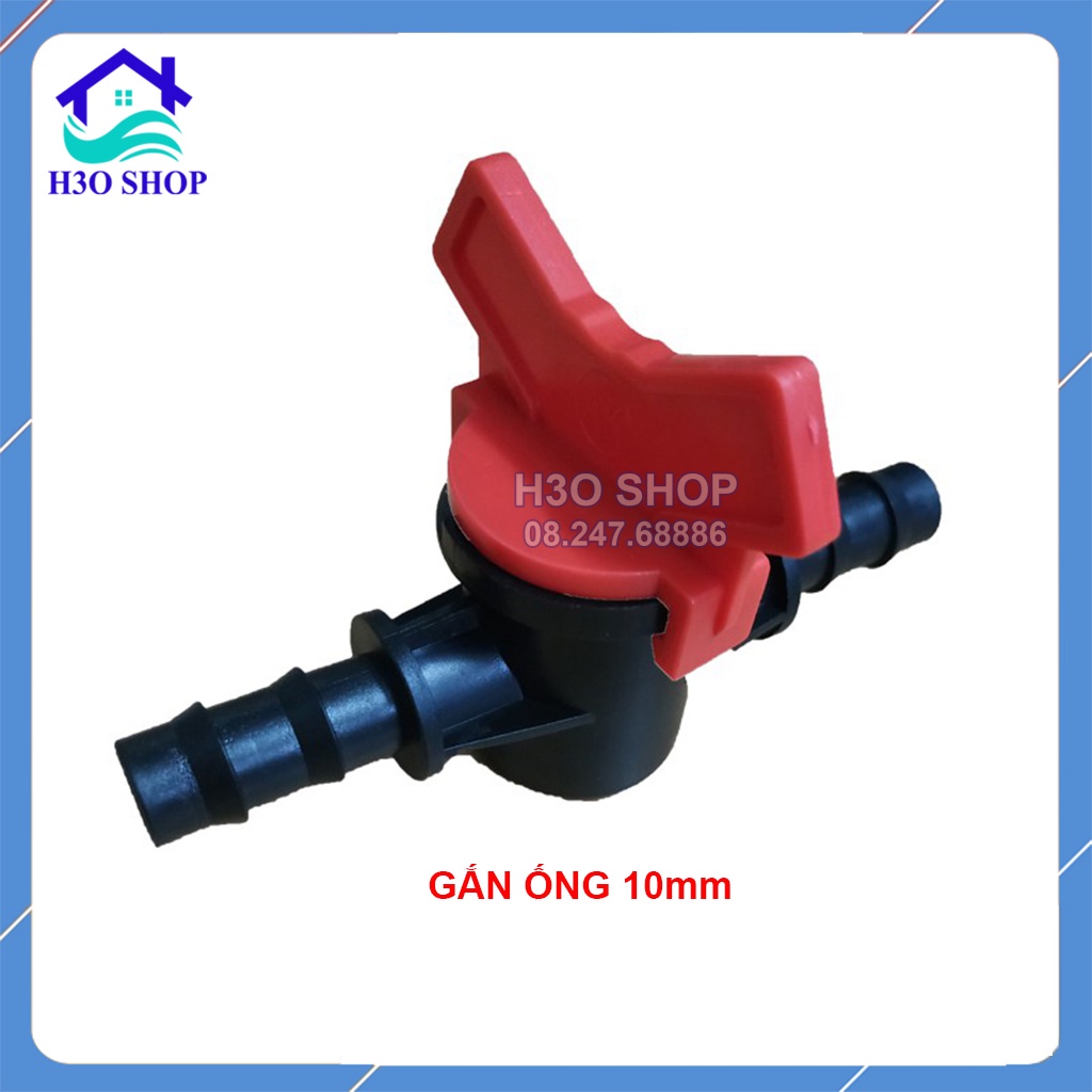 Van khóa ống 10mmx12mm cho hệ thống tưới cây, tưới phun sương, tưới nhỏ giọt