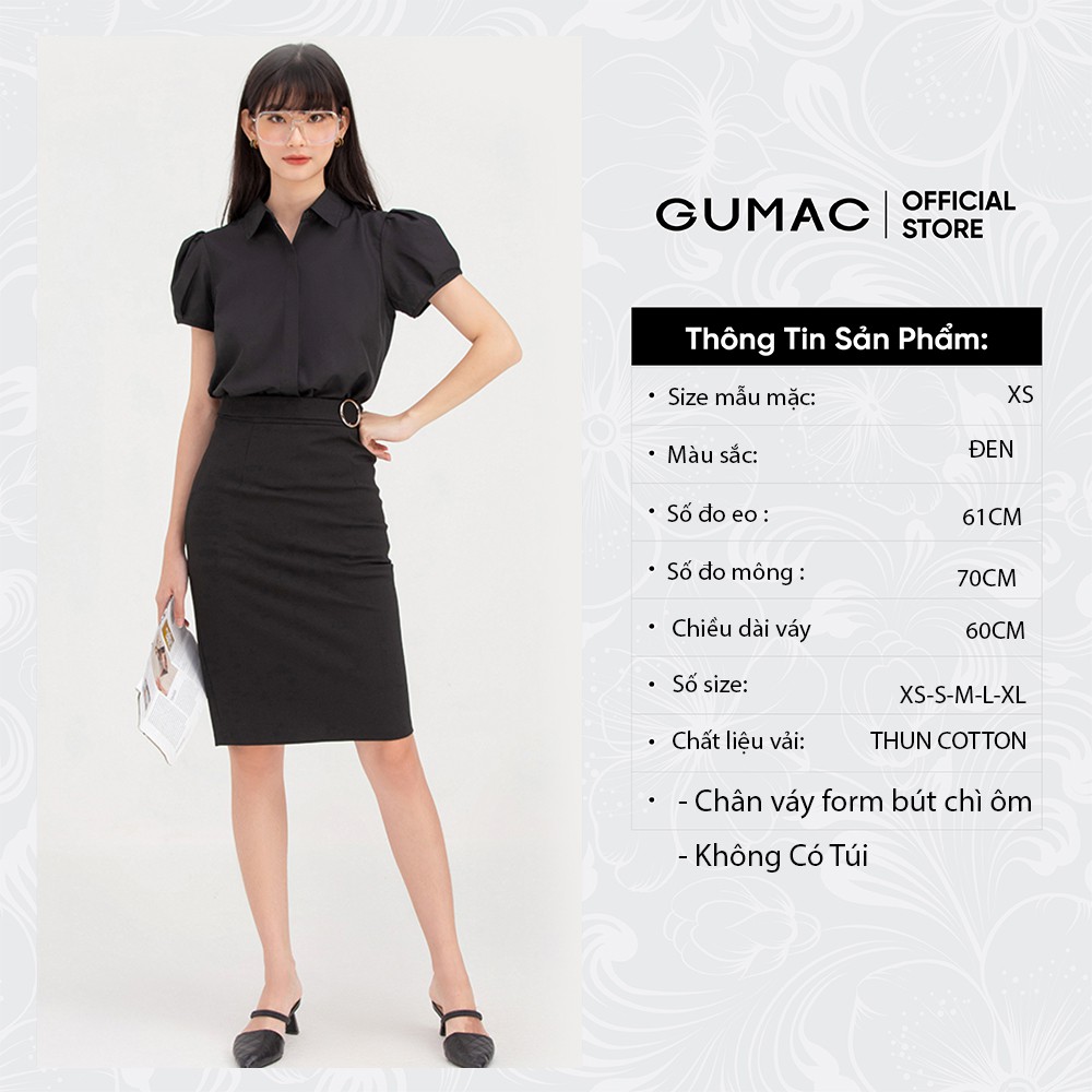 Chân váy nữ phối phụ kiện GUMAC VB743 | BigBuy360 - bigbuy360.vn