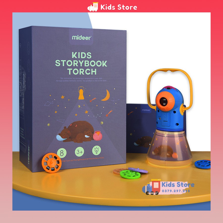 Đèn pin kể chuyện Mideer loại lớn (phiên bản mới nhất) - Đèn ngủ chiếu sao - Kids Storybook Torch