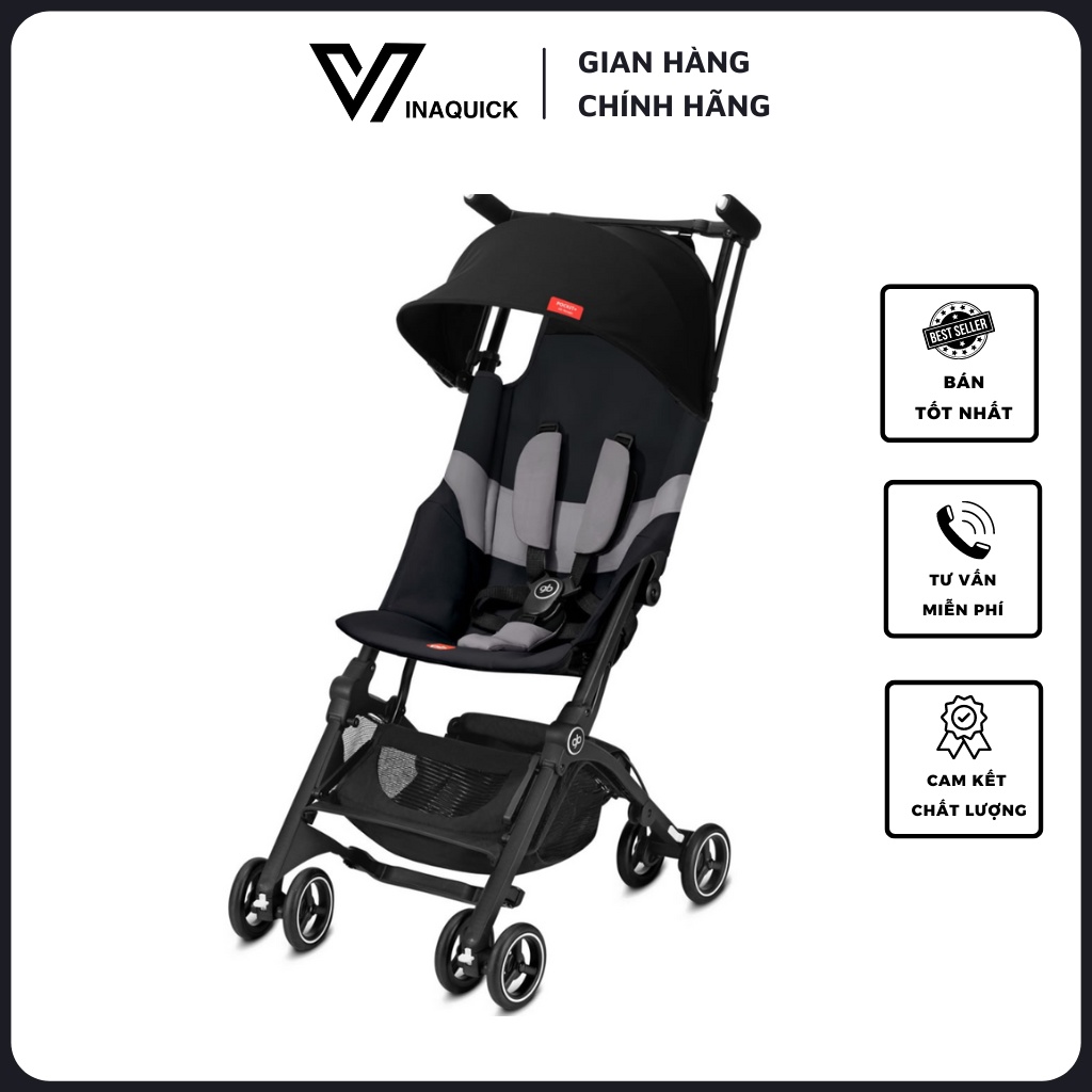 Xe Đẩy GB Pockit Plus All Terrain 2020 Màu Đen Cho Bé Kích Thước Gập Nhỏ Gọn Mang Đi Tiện Lợi - VINAQUICK