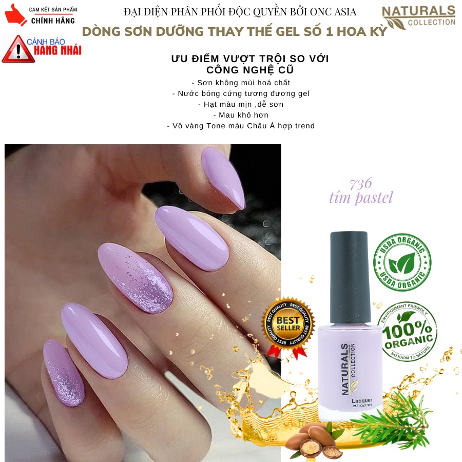 Sơn móng tay Organic màu tím nhạt pastel 736