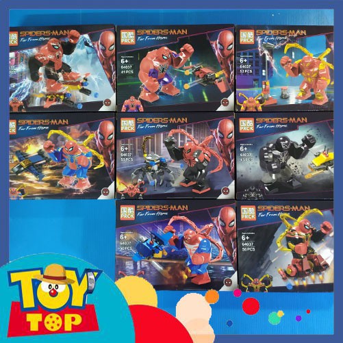 [Một hộp] Lắp ghép ghép xếp hình bigfig các mẫu người nhện Spiderman độc lạ PRCK 64037