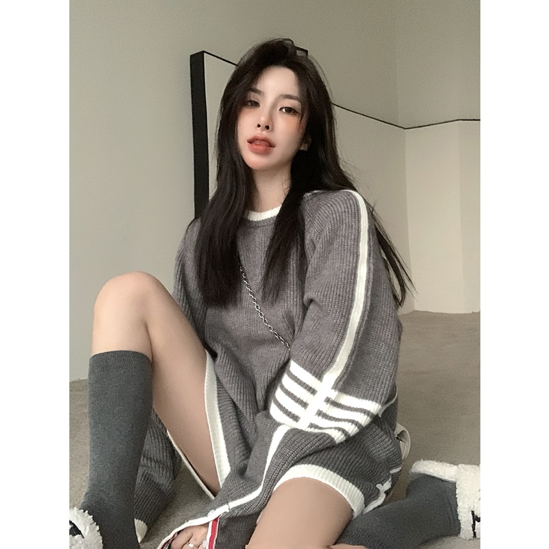 Áo thun tay dài dáng rộng màu sắc thời trang phong cách Hàn Quốc