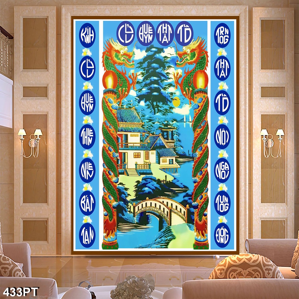 Cửu Huyền Thất Tổ Dán Tường 3D Phòng Thờ mẫu mã đẹp mắt, phù hợp nhiều không gian