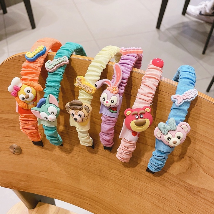 Băng đô cài tóc bờm xước tóc bằng nhựa bọc vải cho bé gái nhiều hoạ tiết thời trang Hàn Quốc cute GG2104.07 - #bomtoc