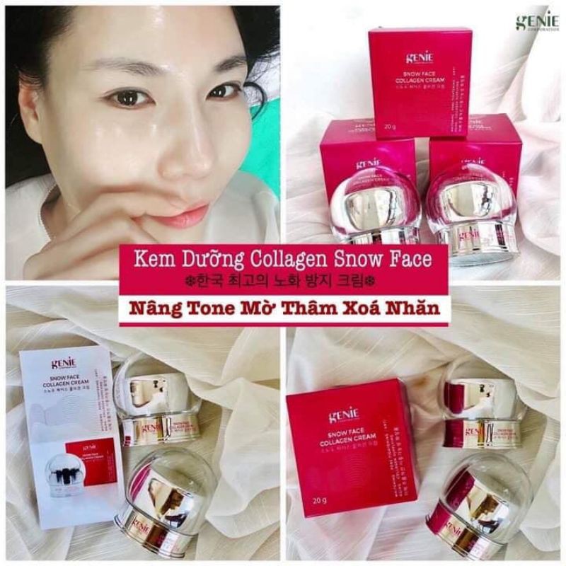 KEM DƯỠNG ỐC SÊN COLLAGEN GENIE SNOW FACE 20G CHÍNH HÃNG