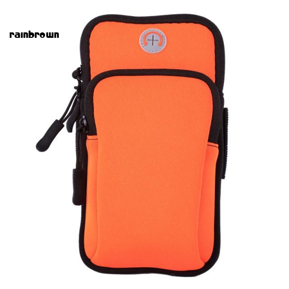 Túi Đeo Cánh Tay Nylon Màu Trơn Khóa Kéo Chống Thấm Nước Khi Chạy Bộ Cho Nam Và Nữ