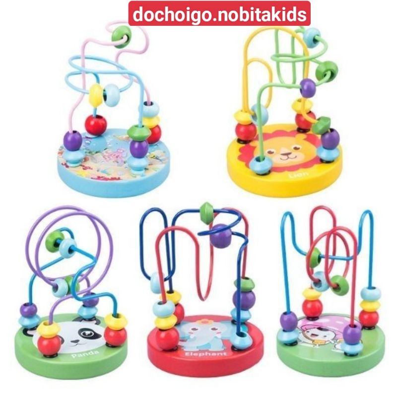 Đồ Chơi Gỗ Thông Minh-Luồn Hạt Mini Cho Bé
