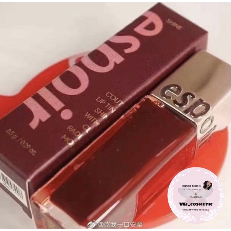 Son bóng Espoir Couture Lip Tint Shine màu Vampy đỏ nâu