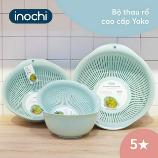 Bộ Thau Rổ Cao Cấp Yoko 23 - 30 - 35cm Inochi Nhật Bản Đa Năng Tiện Lợi An Toàn