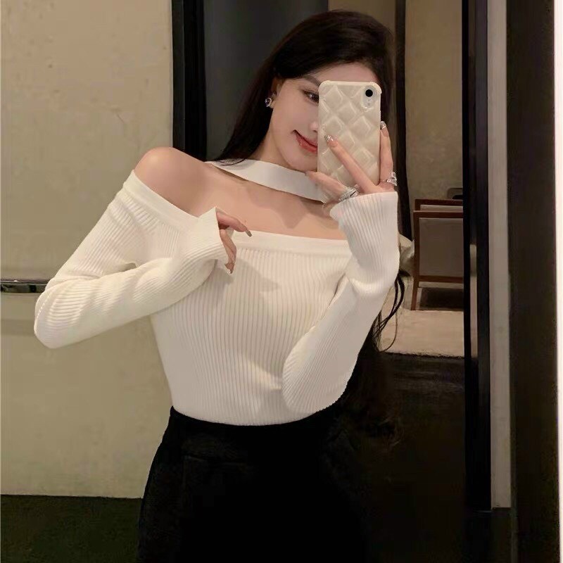 [ HIỀN NHÂN ] ÁO KIỂU NỮ TRỄ VAI PHỐI VIỀN CỔ DÀI TAY CHẤT THUN GÂN CO GIÃN CAO CẤP NITI SIÊU QUYẾN RŨ ĐỈNH CAO