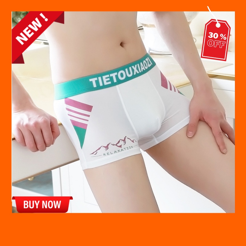 Quần lót boxer nam vải lụa băng phong cách Hàn Quốc hợp thời trang, kiểu dáng hiện đại, trẻ trung, sang trọng