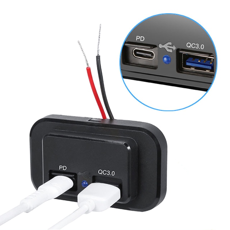 Tẩu Sạc Nhanh USB C 18W PD QC 3.0 Kép Cho Điện Thoại / Máy Tính Bảng Trên Xe Hơi