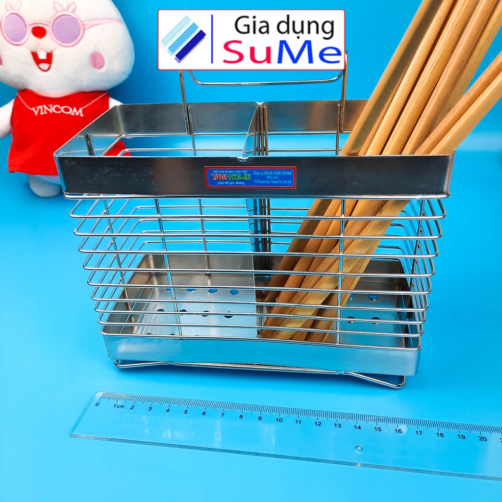 Ống đựng đũa 2 ngăn Inox 304 chất lượng