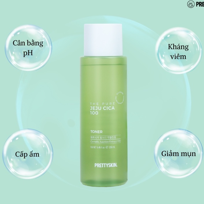 Nước Hoa Hồng Rau Má Pretty Skin - PrettySkin The Pure Jeju Cica100 Toner 250ml
