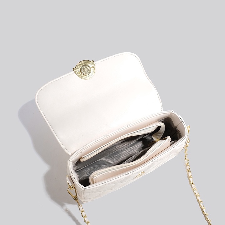 🌸Hàng Order🌸 Túi Xách Nữ CEEKAY Kẻ Lưới Da Trơn Khóa Dính Quai Da Phối Xích Quả Lắc Sang Chảnh Nữ Tính 🌸Hàng Quảng Châu