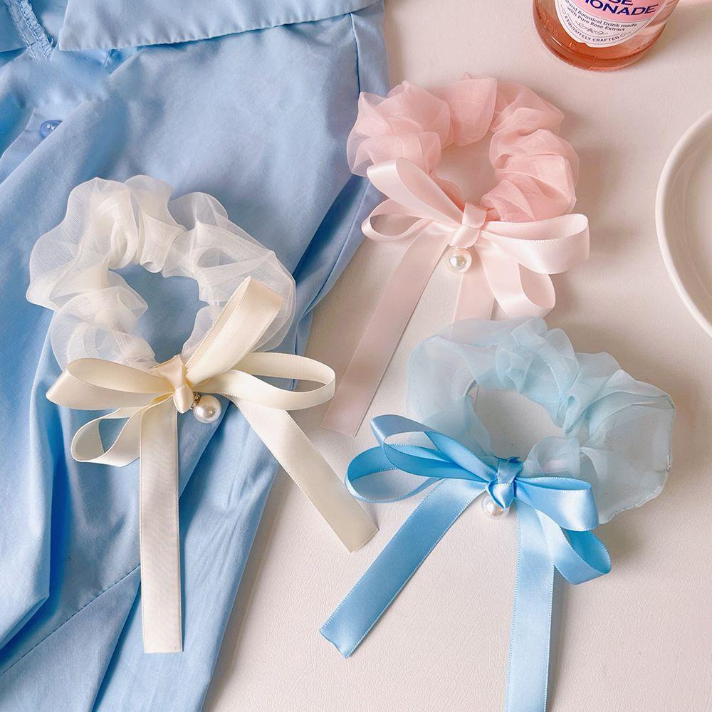 Epoch Dây Cột Tóc Lưới Màu Kem Phong Cách Hàn Quốc Cổ Điển Thanh Lịch