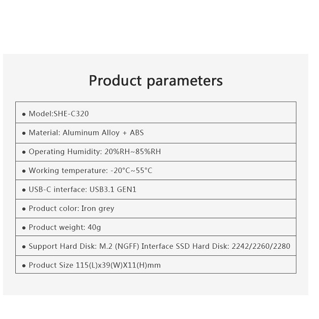 SSD BOX M2 NGFF TO USB 3.0 SSK C320 ( SHE-C320)- Hộp gắn ổ cứng chuẩn M2