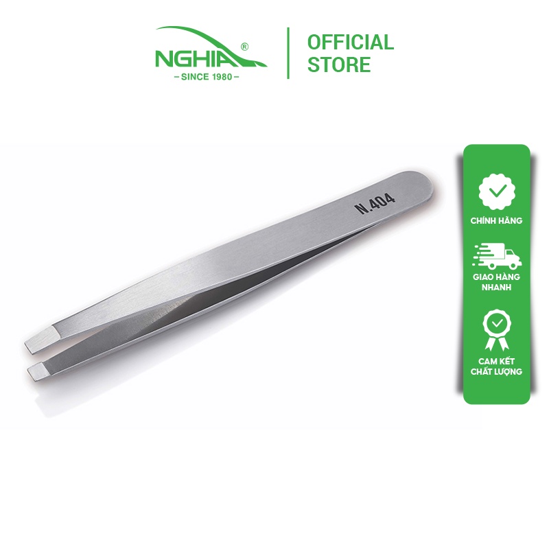 Nhíp Inox Đầu Ngang Nhổ Lông Mày KỀM NGHĨA N.404