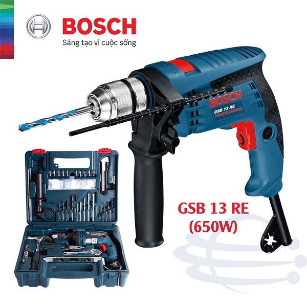 Bộ máy khoan động lực Bosch GSB 13 RE SET 100 món