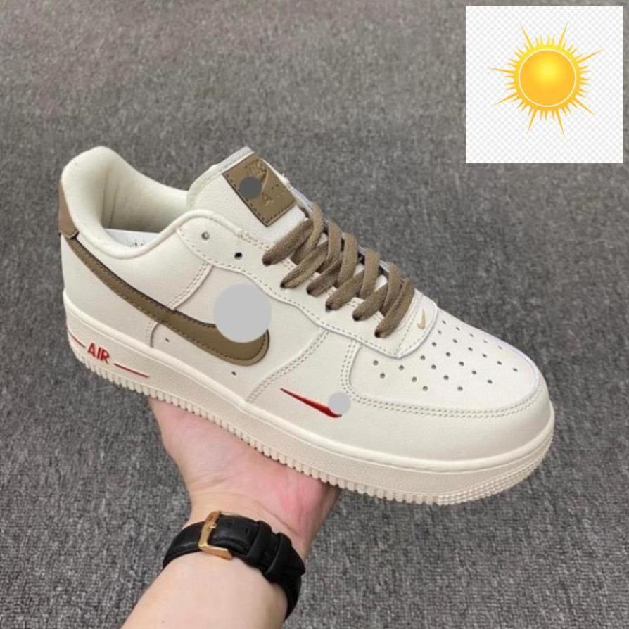 🤐 Giày thể thao Jordan AF1 cao cấp full bill box, giày Sneaker nam nữ cổ thấp da lộn màu xanh đỏ đế cao, 🤐