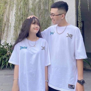 Áo thun tay lỡ unisex form rộng in bông daisy - tity