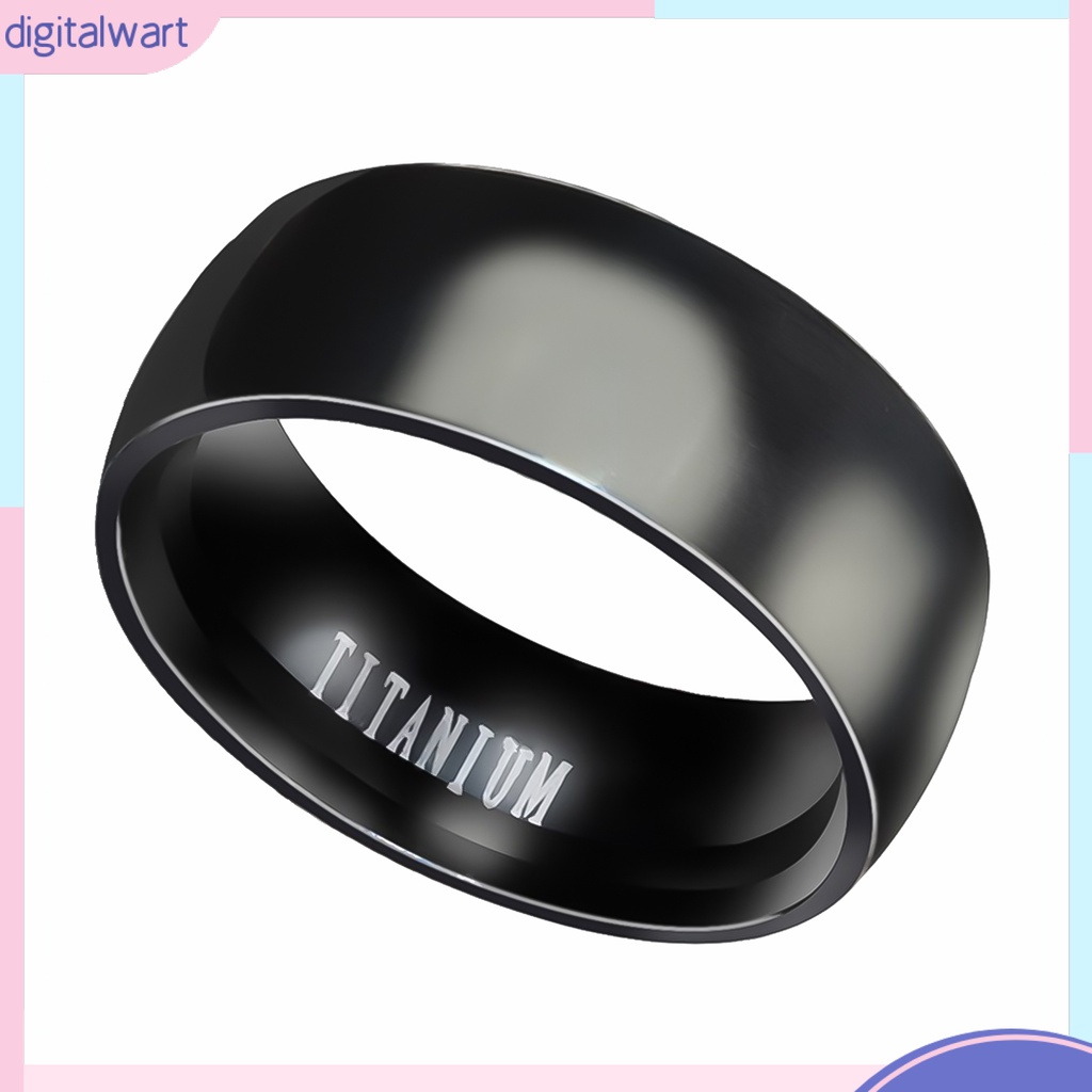 Nhẫn titan kiểu dáng đơn giản rộng 8mm dành cho nam