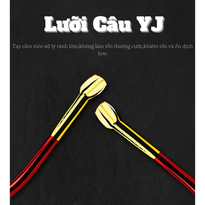 Lưỡi Câu Cá cao cấp YJ Vàng Kim , thiết kế thông minh , màu sắc đánh lừa cá , thân lưỡi chắc chắn , cá khó thoát