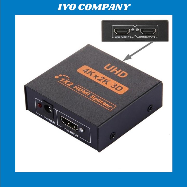 Bộ Chia HDMI 1x2 Không Suy Hao Có Cấp Nguồn
