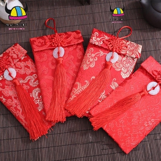 【năm mới】Brocade Fabric Wedding Red Envelope Cloth Art Big Wedding Creative Bag