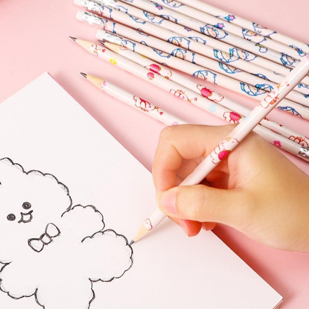 Hộp 10 Cây Bút Chì HB Dễ Thương EDUSKY Cho Học Sinh Tập Viết Vẽ Tranh Vẽ Phác Thảo