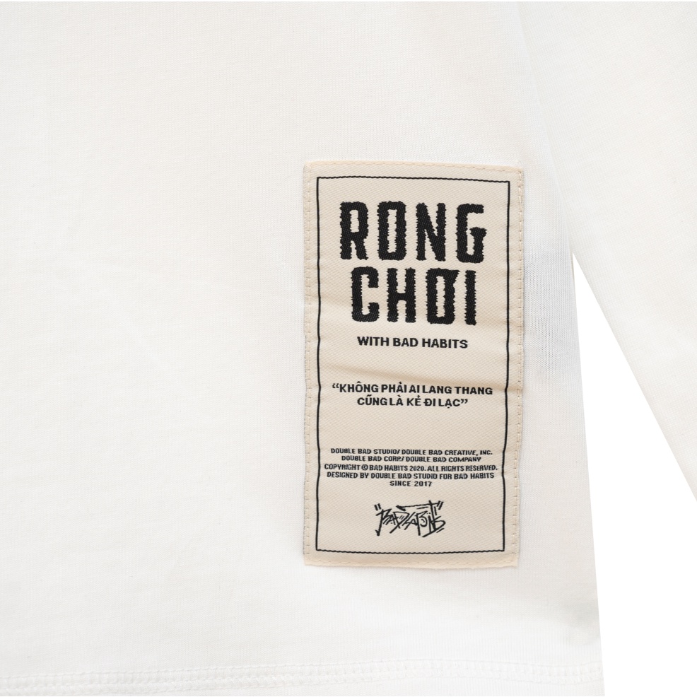 Áo Thun Tay Dài Bad Habits RONG CHƠI: CỐ ĐÔ LONG SLEEVE WHITE - LOCAL BRAND CHÍNH HÃNG