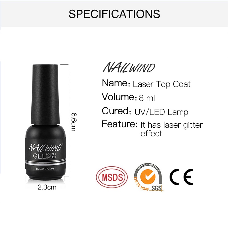 Sơn móng tay ROSALIND NAILWIND nhiều công dụng tùy chọn 8ml tiện lợi