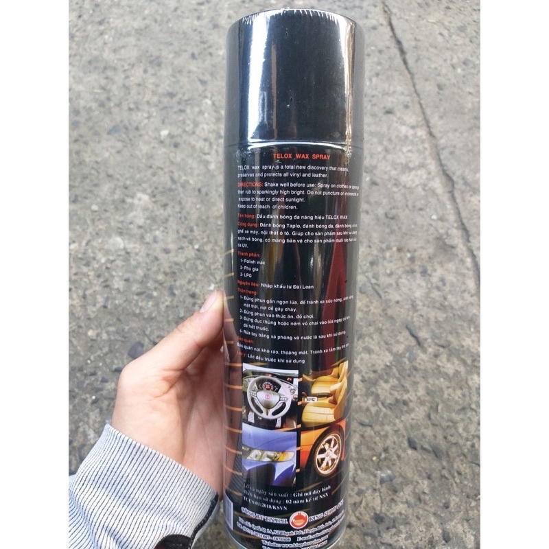 Chai xịt bóng xe Talex wax 550ml