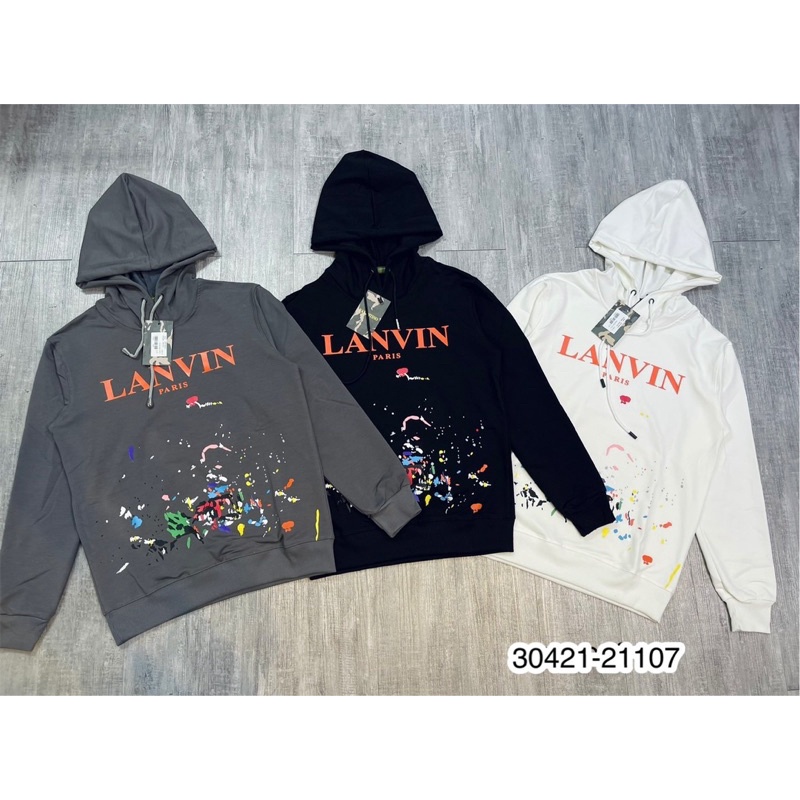 [Sẵn Hàng] Áo Hoddie In Chữ Lanvin - Áo Nỉ hoddie Nam