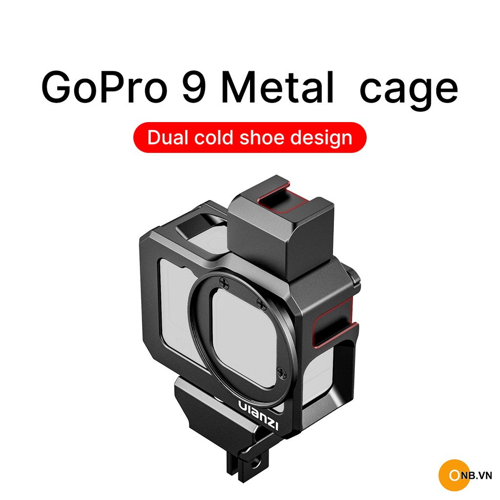 Gopro 9 Khung Ulanzi G9-5 kim loại Vlog gắn adapter mic