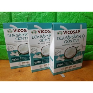 Dừa sáp sấy khô giòn tan vicosap 25g ít đường - đặc sản cầu kè trà vinh