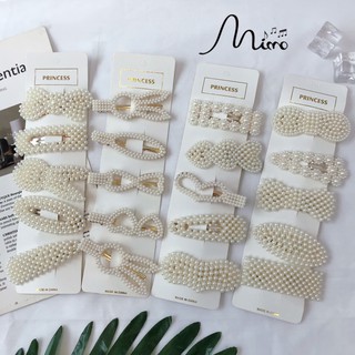 Set 5 chiếc kẹp tóc mái đính hạt mix nhiều mẫu cho các cô nàng nữ tính