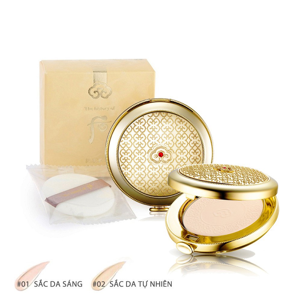 Phấn Phủ Trang Điểm Whoo Gongjinhyang Mi Powder Pact SPF30/PA++ 13gr - Có Nhũ