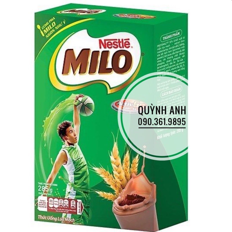 Thức uống bổ dưỡng lúa mạch Milo Active-Go​​​​​​​ Nestlé hộp 285g