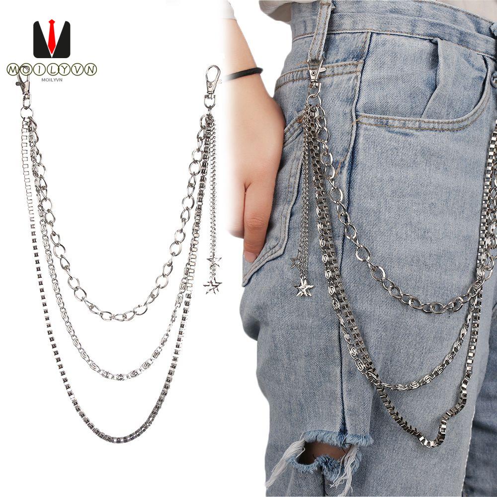 Chuỗi dây khóa hình ngôi sao đính đinh tán cao cấp thời trang