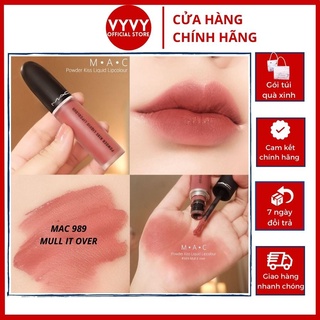 Son kem Mac 989 Mull It Over màu cam hồng đất, son Mac chính hãng có bill