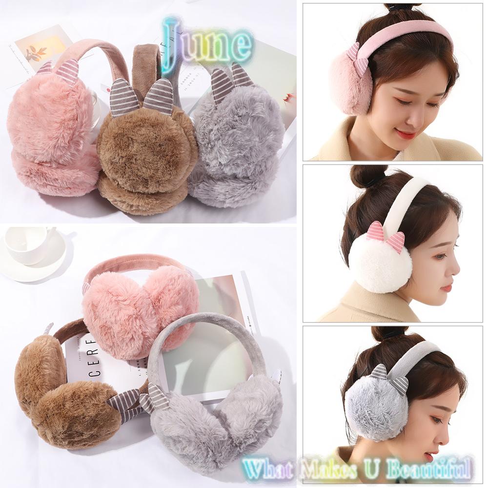 (Hàng Mới Về) Bông Chụp Tai Giữ Ấm Hình Tai Mèo Xinh Xắn Cho Nữ