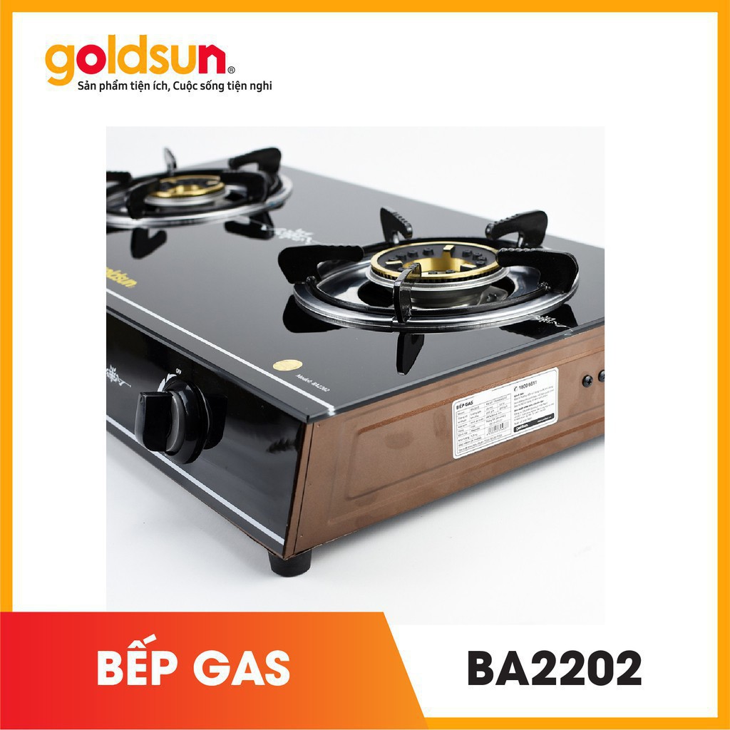 Goldsun - Bếp ga siêu tốc  BA2202 - Mặt kính cường lực