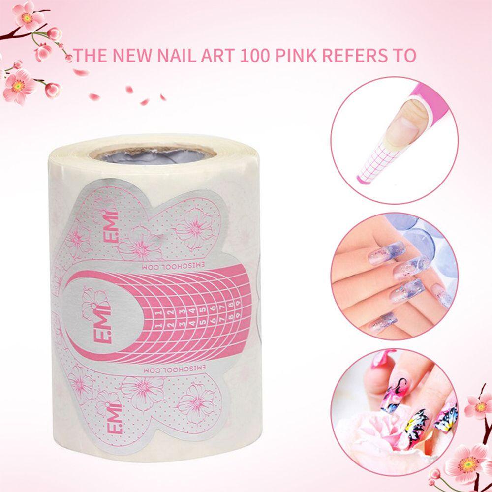 Khay Giấy Nối Dài Móng Gel UV Acrylic Màu Hồng DIY