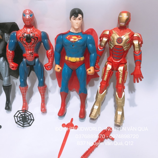 [Có đèn chiếu] Túi đồ chơi 4 siêu anh hùng dành cho bé (Spiderman, Captain)